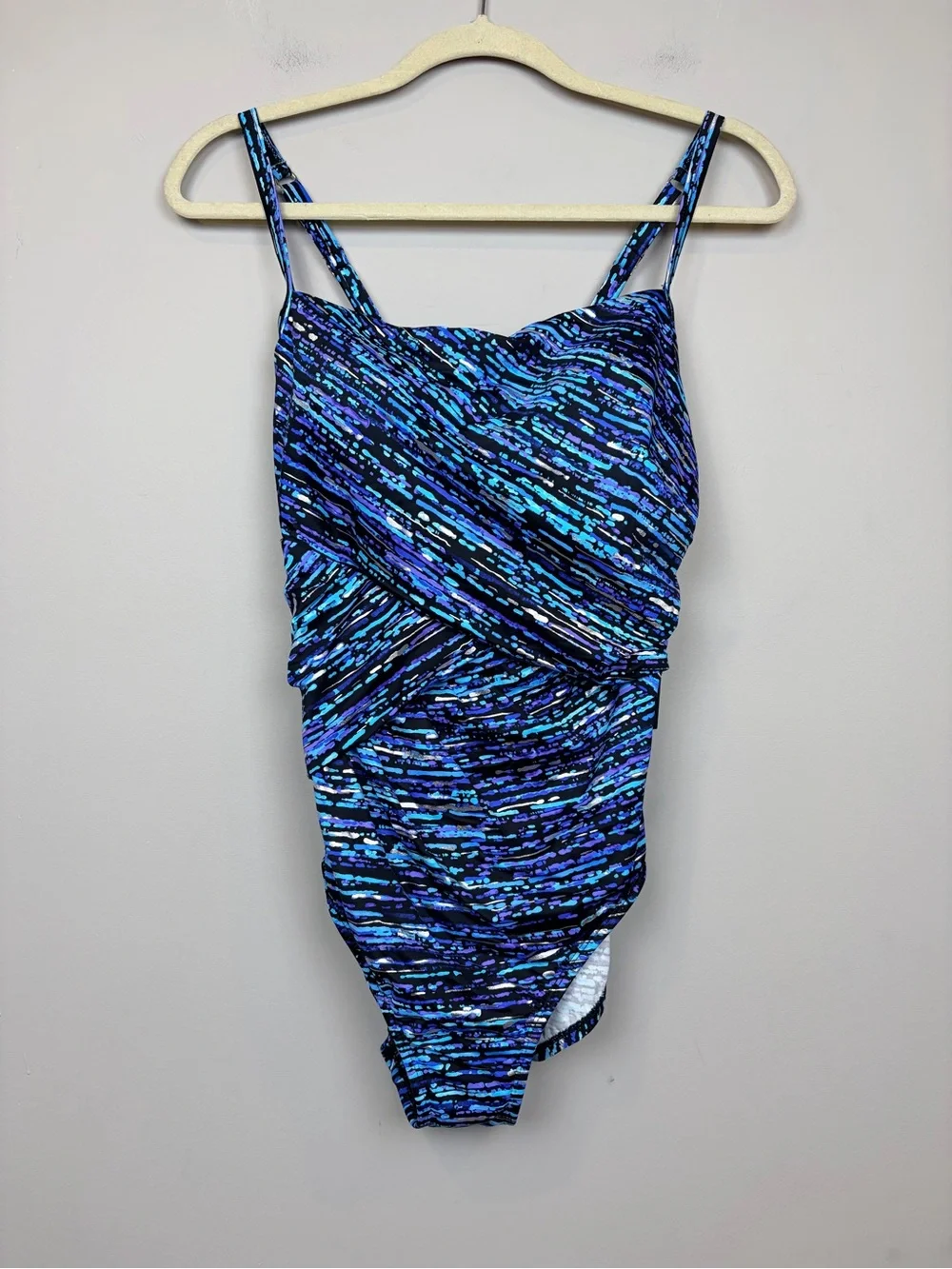 NWT‎ Dreamsuit by Miracle Brands Drape One Piece Swimsuit 12 Ruched